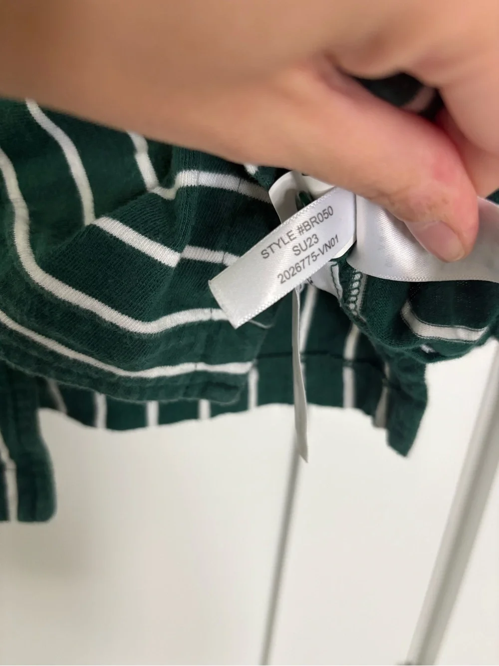 J.Crew Green White Striped Cotton Jersey Knit Camp Collar Shirt SU23 BR050 M